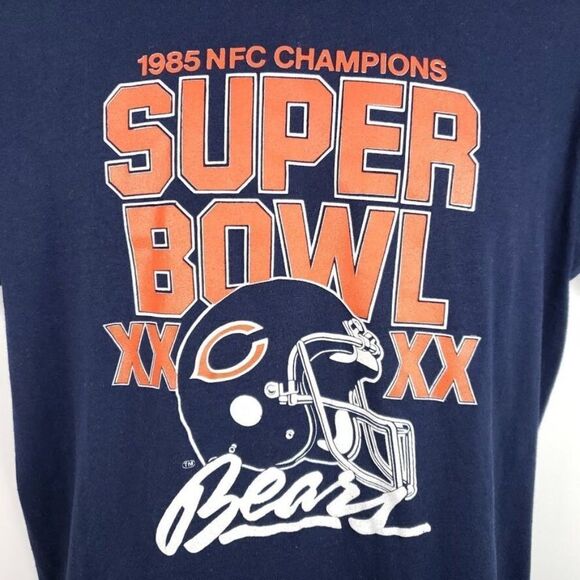Super Bowl XX T Shirt Vintage 80s 1986 Chicago Bears Champions NFL Football - Picture 2 of 6